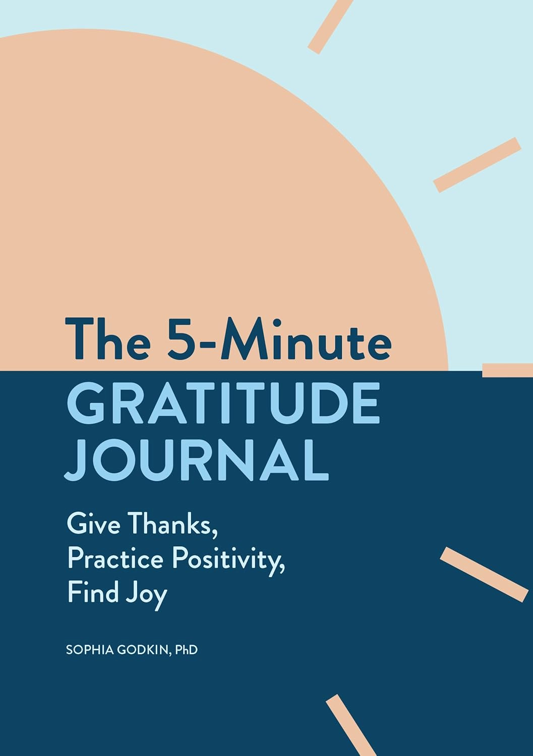 The 5-Minute Gratitude Journal – paperback cover of a daily gratitude notebook with short writing prompts.