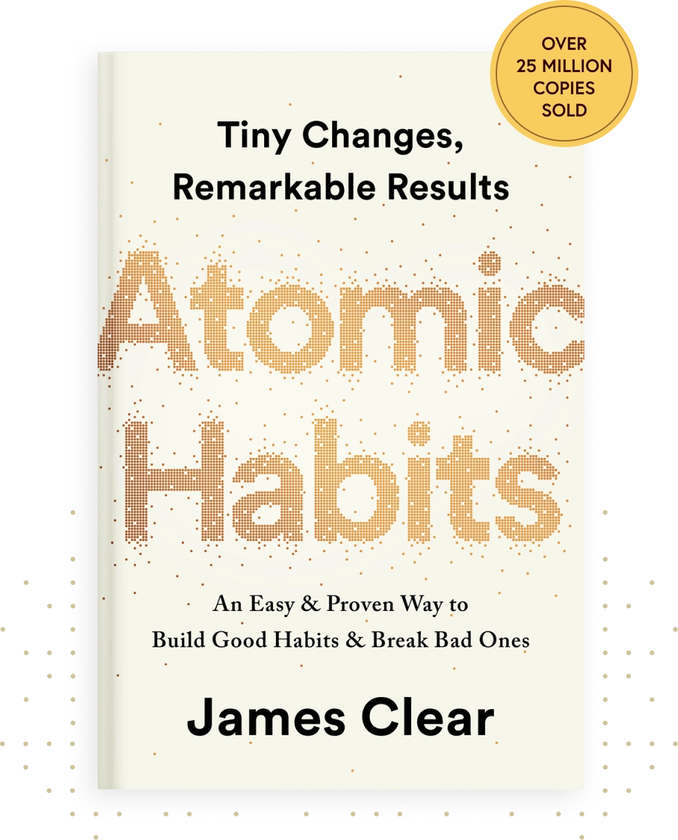 Atomic Habits by James Clear book cover — building lasting habits through small changes