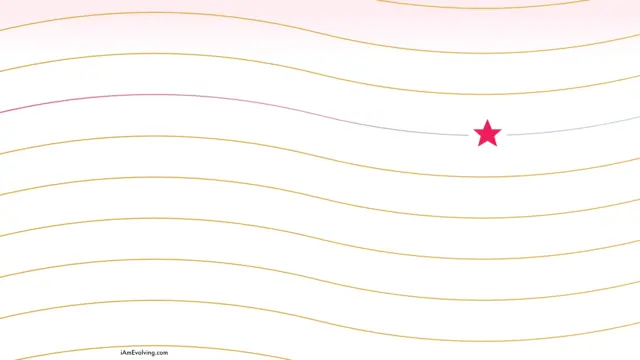 Illustration of the levels of energy and awareness with golden flowing lines and a red star symbolizing the North Star goal in the iAmEvolving Journal.