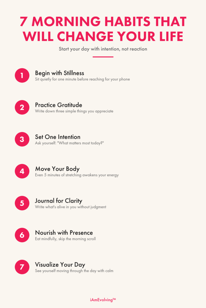 7 morning habits that will change your life infographic by iAmEvolving 