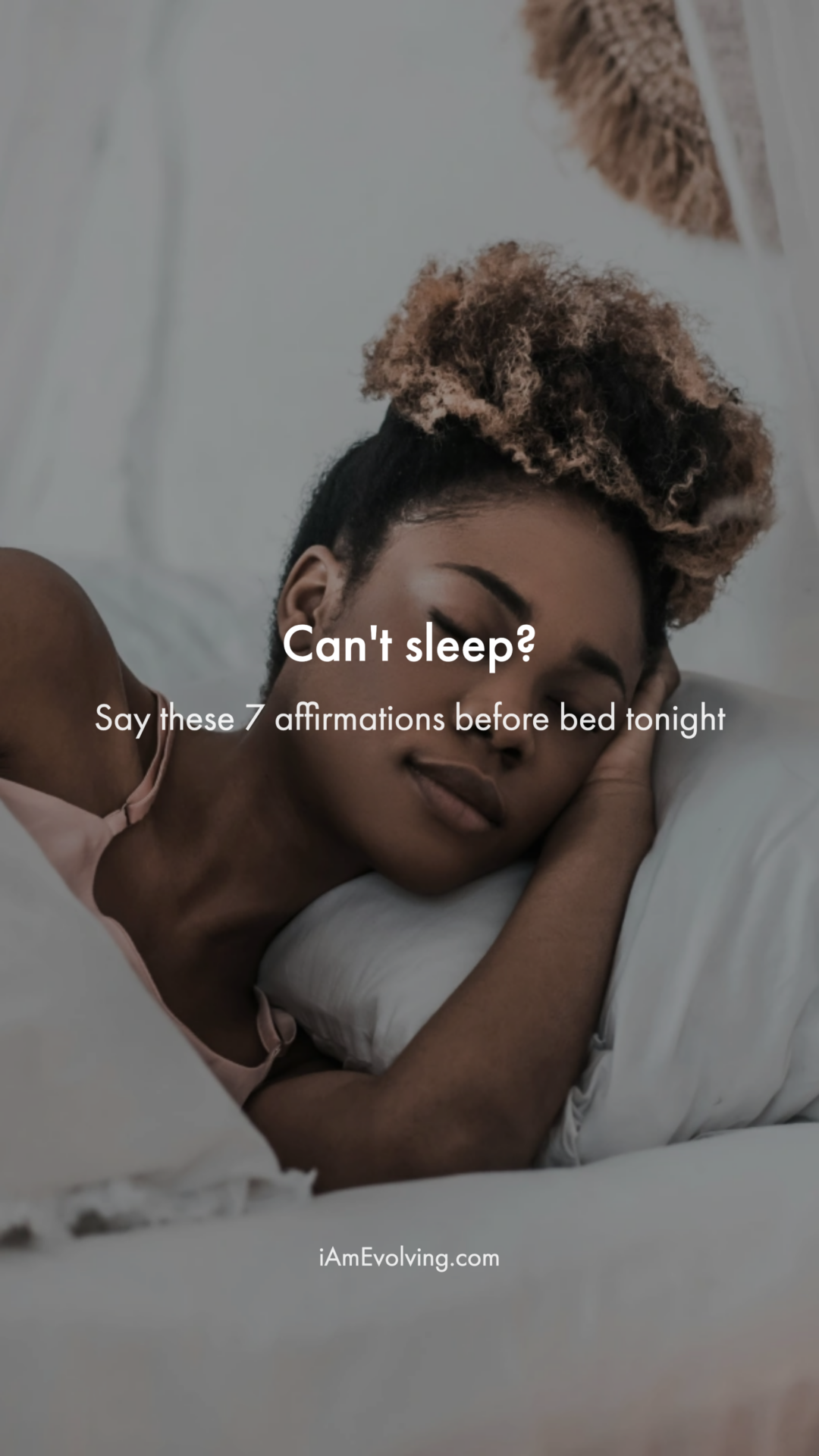 Bedtime Affirmations for Sleep — title slide with calming nighttime theme