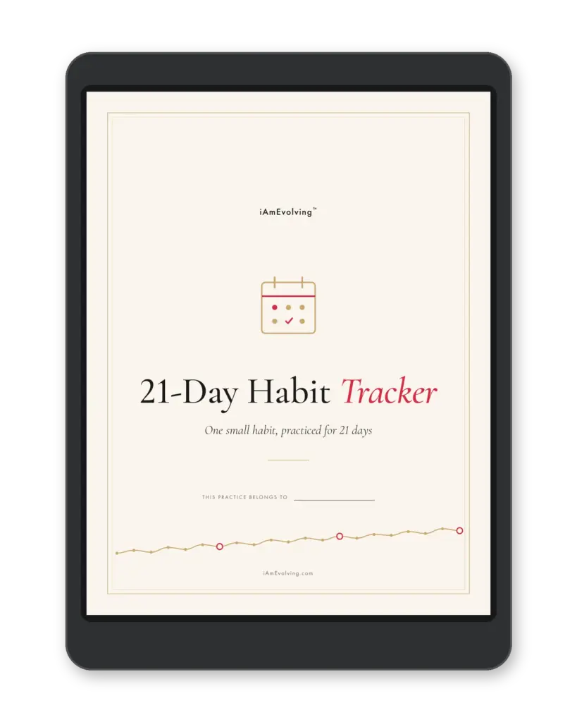 Free 21-Day Habit Tracker PDF cover: one small habit, practiced for 21 days