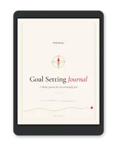 Free 30-Day Goal Setting Journal PDF cover: a 30-day practice for one meaningful goal