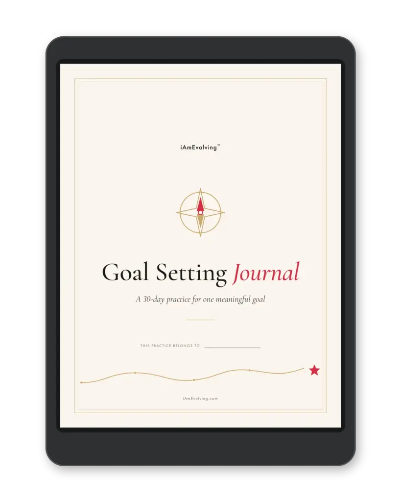 Free 30-Day Goal Setting Journal PDF cover: a 30-day practice for one meaningful goal