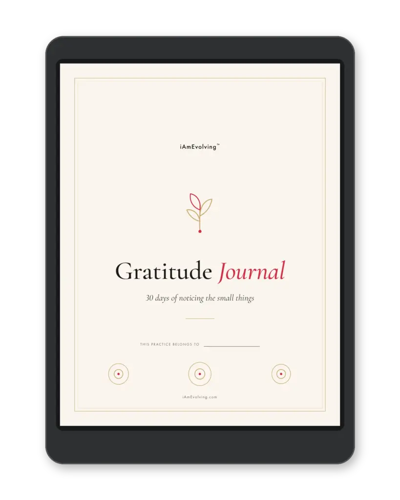 Free 30-Day Gratitude Journal PDF cover: 30 days of noticing the small things